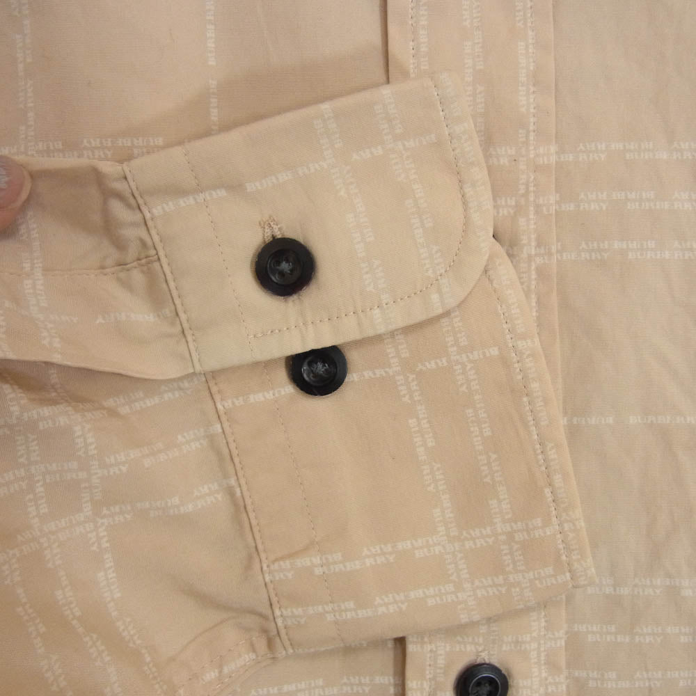 BURBERRY LONDON バーバリー ロンドン ロゴチェック柄 長袖シャツ ベージュ系 LL【中古】