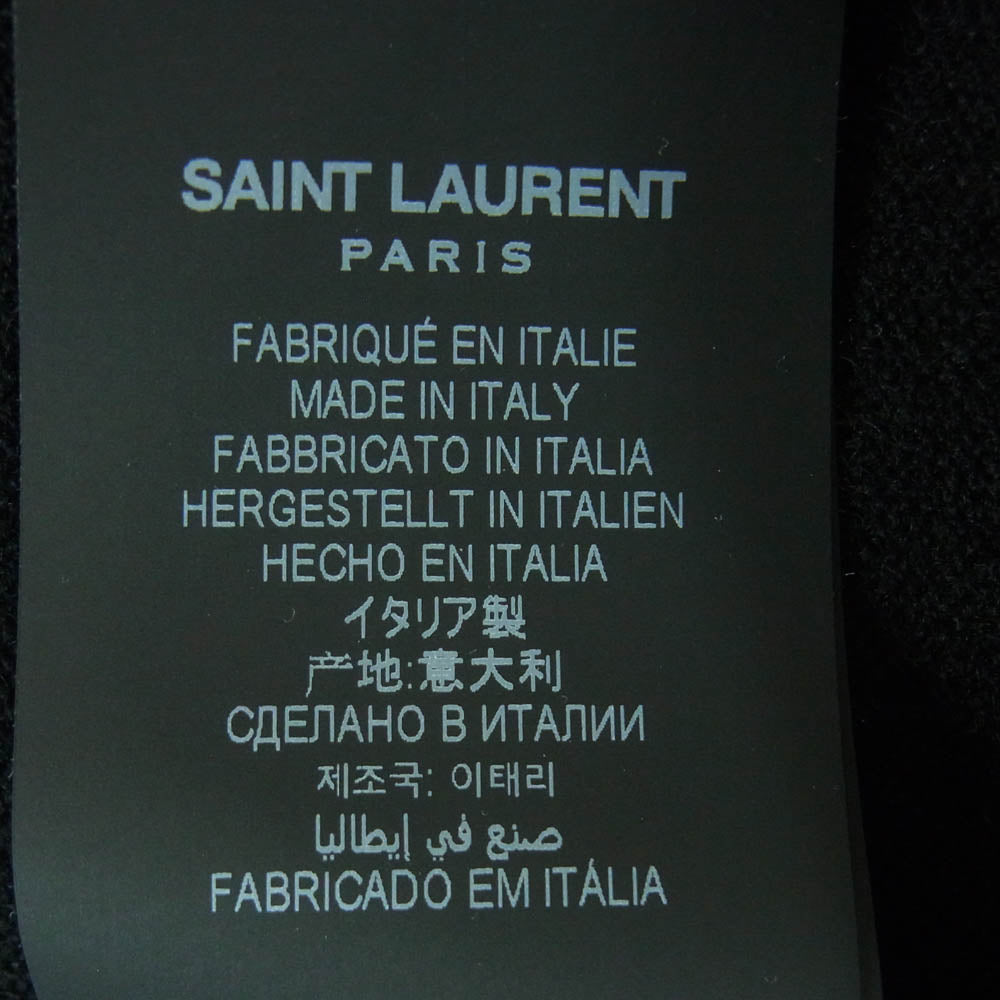 SAINT LAURENT サンローラン 622227 YALL2 カシミヤ 100% カシミア クルーネック 長袖 セーター ニット ブラック系 M【極上美品】【中古】