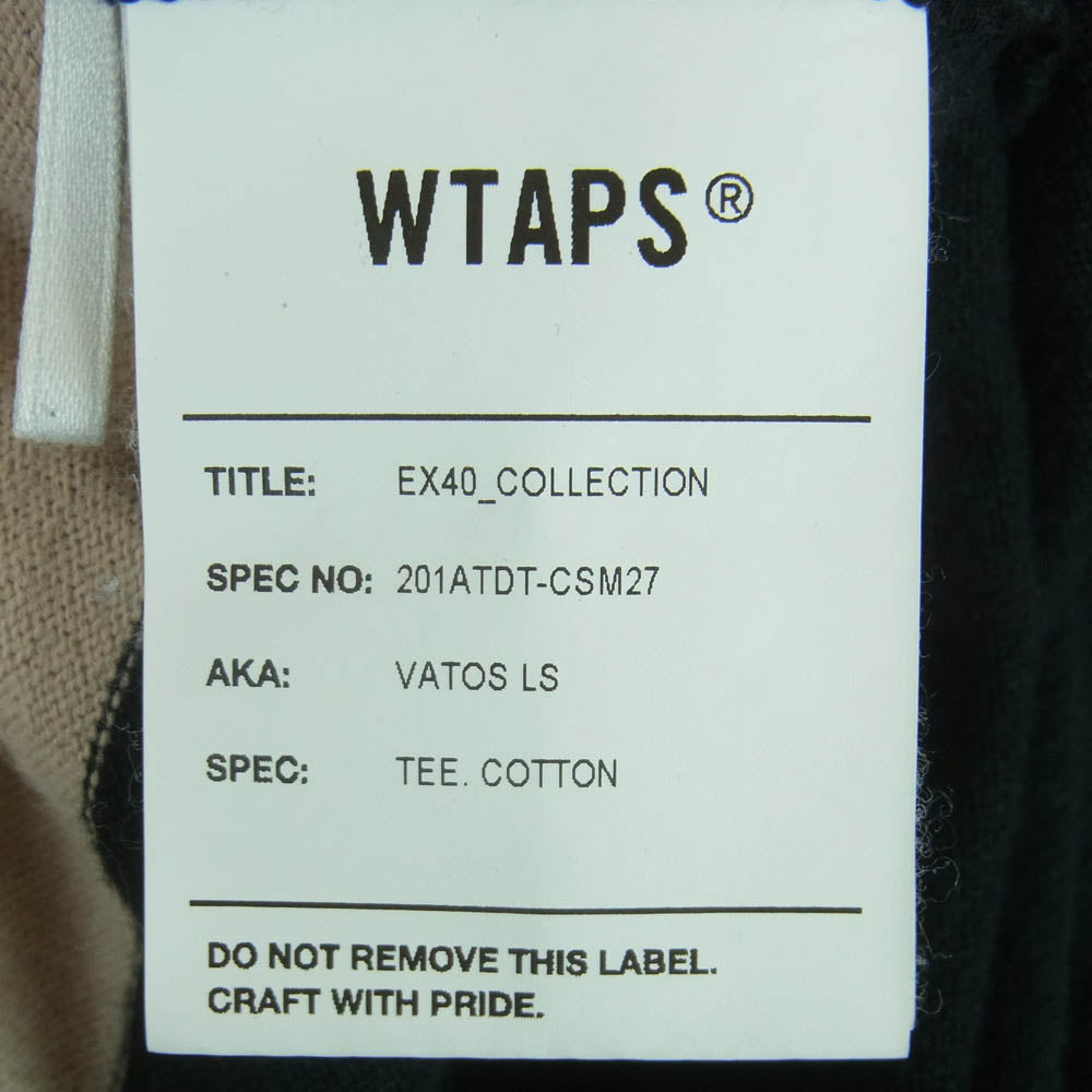 WTAPS ダブルタップス 20SS 201ATDT-CSM27 VATOS LS TEE.COTTON ボーダー ロングスリーブ 長袖 Tシャツ ブラック系 ベージュ系 03【中古】