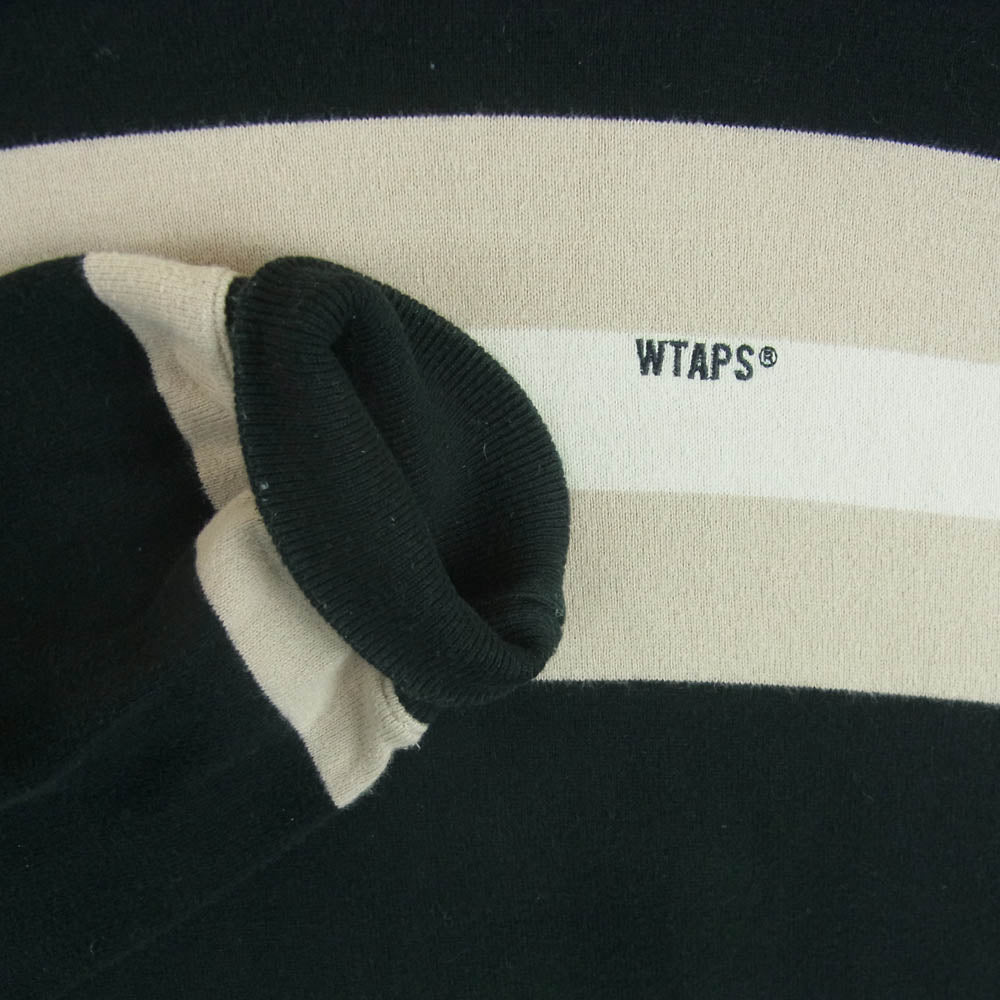 WTAPS ダブルタップス 20SS 201ATDT-CSM27 VATOS LS TEE.COTTON ボーダー ロングスリーブ 長袖 Tシャツ ブラック系 ベージュ系 03【中古】