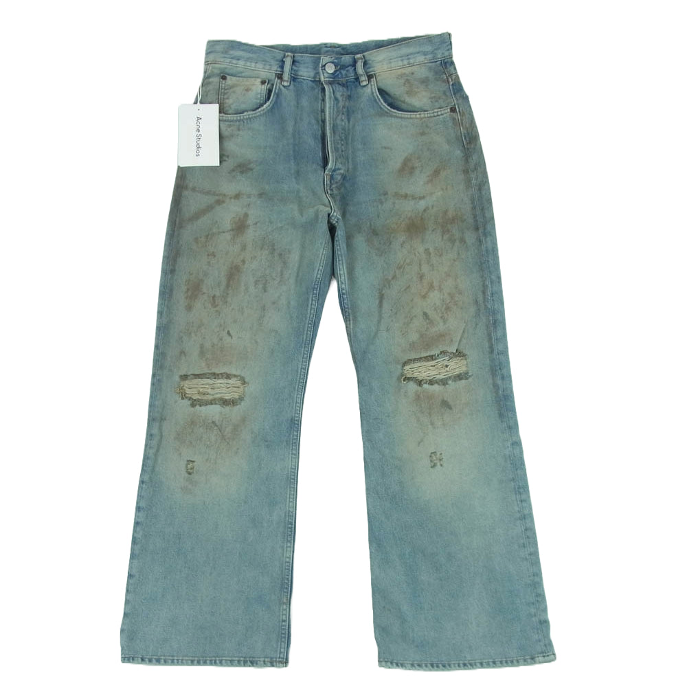 ACNE STUDIOS アクネストゥディオズ B00317 2021M Penicillin ペニシリン ダメージ加工 ルーズフィット ジーンズ デニム パンツ インディゴブルー系 30 / 32【中古】
