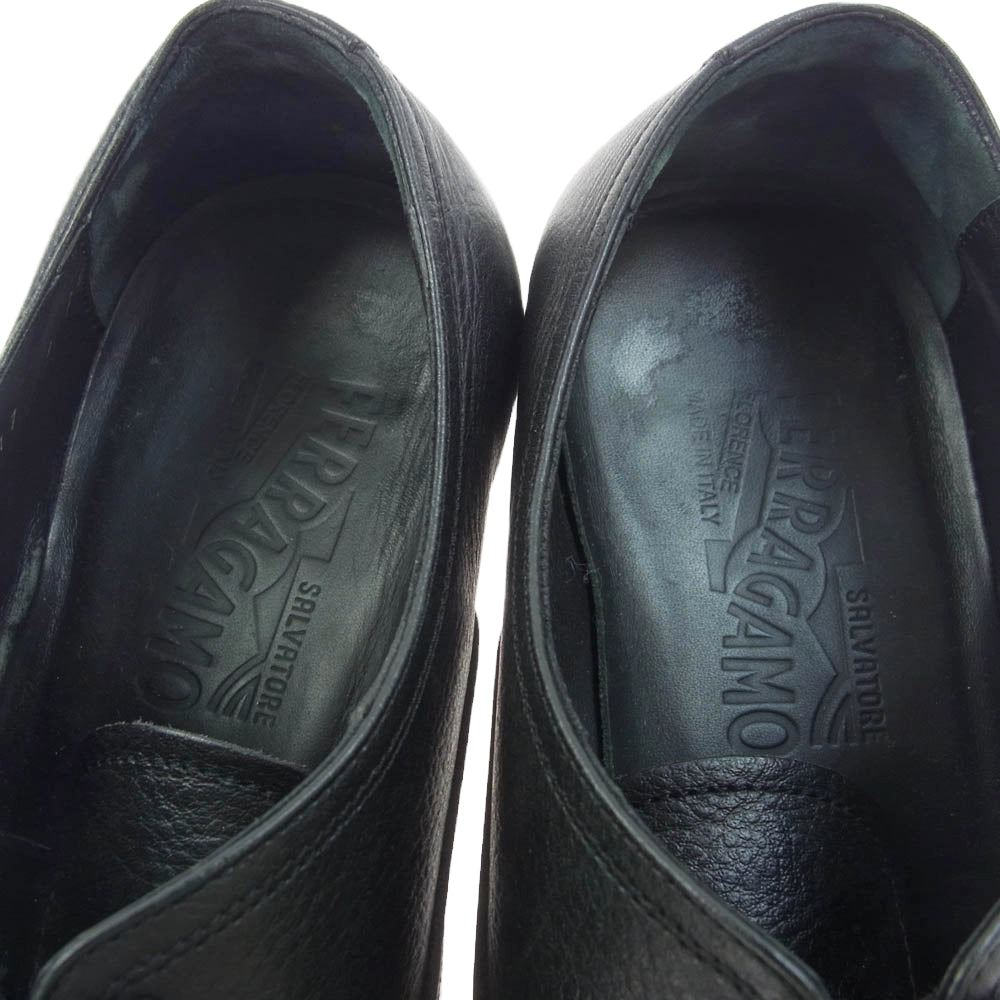 Salvatore Ferragamo サルヴァトーレフェラガモ 82600 ビジネス レザー ドライビング シューズ ブラック系 8【中古】