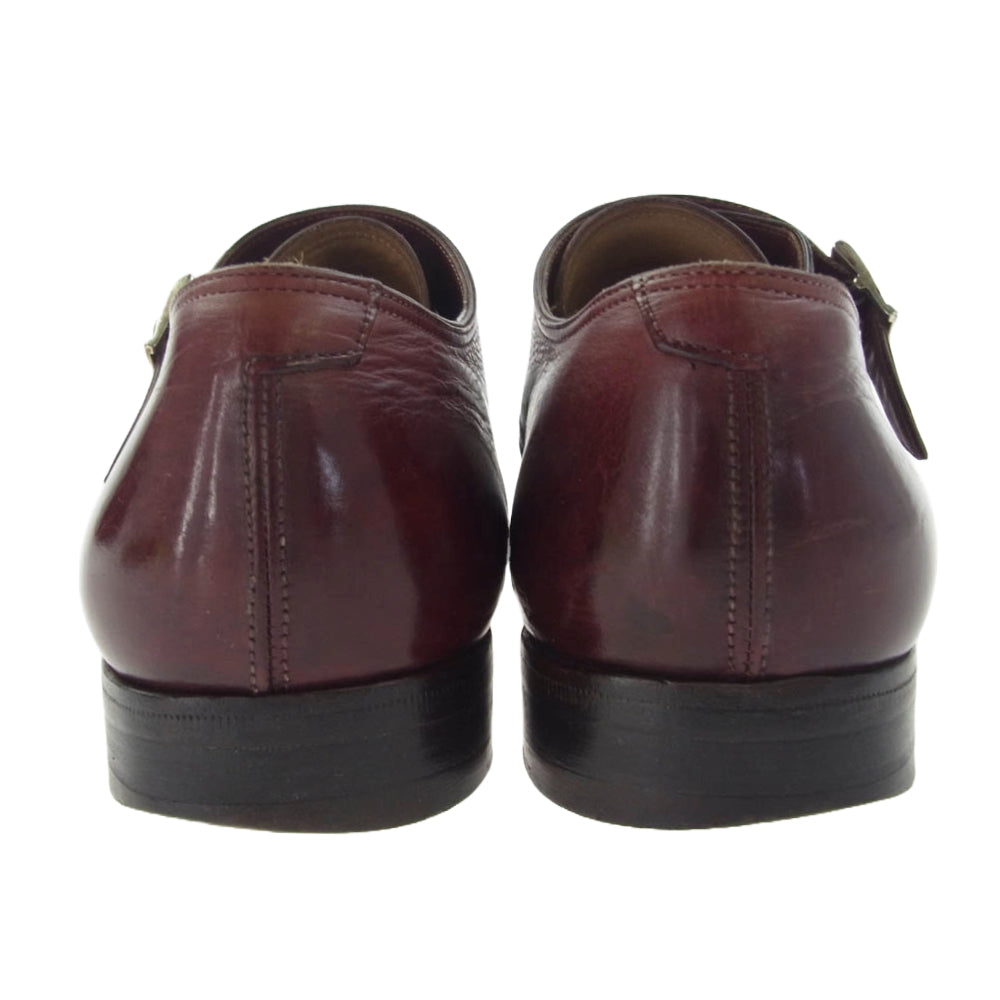 Santoni サントーニ イタリア製 ダブルモンク レザー シューズ ワインレッド系 6【中古】