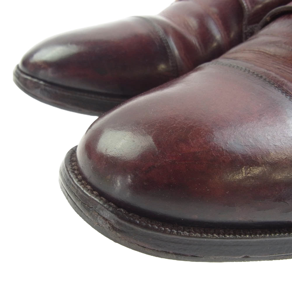 Santoni サントーニ イタリア製 ダブルモンク レザー シューズ ワインレッド系 6【中古】