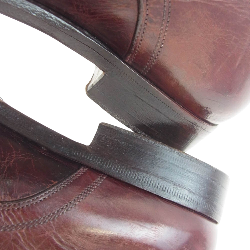 Santoni サントーニ イタリア製 ダブルモンク レザー シューズ ワインレッド系 6【中古】