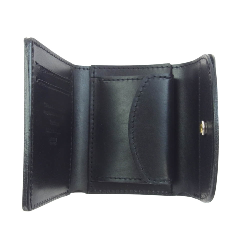 ALZUNI アルズニ 三つ折り財布 コンパクト ミニ財布 ブラック系【極上美品】【中古】