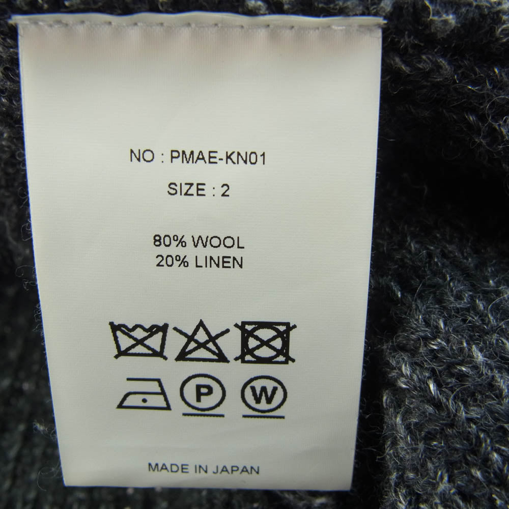 フィグベル PMAE-KN01 WOOL LINEN CREWNECK KNIT ウール リネン クルーネック ニット グレー系 オフホワイト系 2【中古】