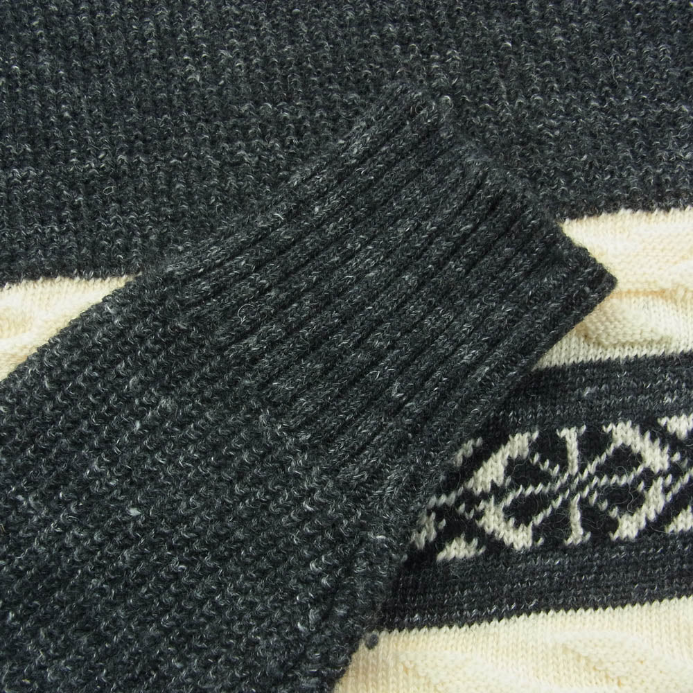 フィグベル PMAE-KN01 WOOL LINEN CREWNECK KNIT ウール リネン クルーネック ニット グレー系 オフホワイト系 2【中古】