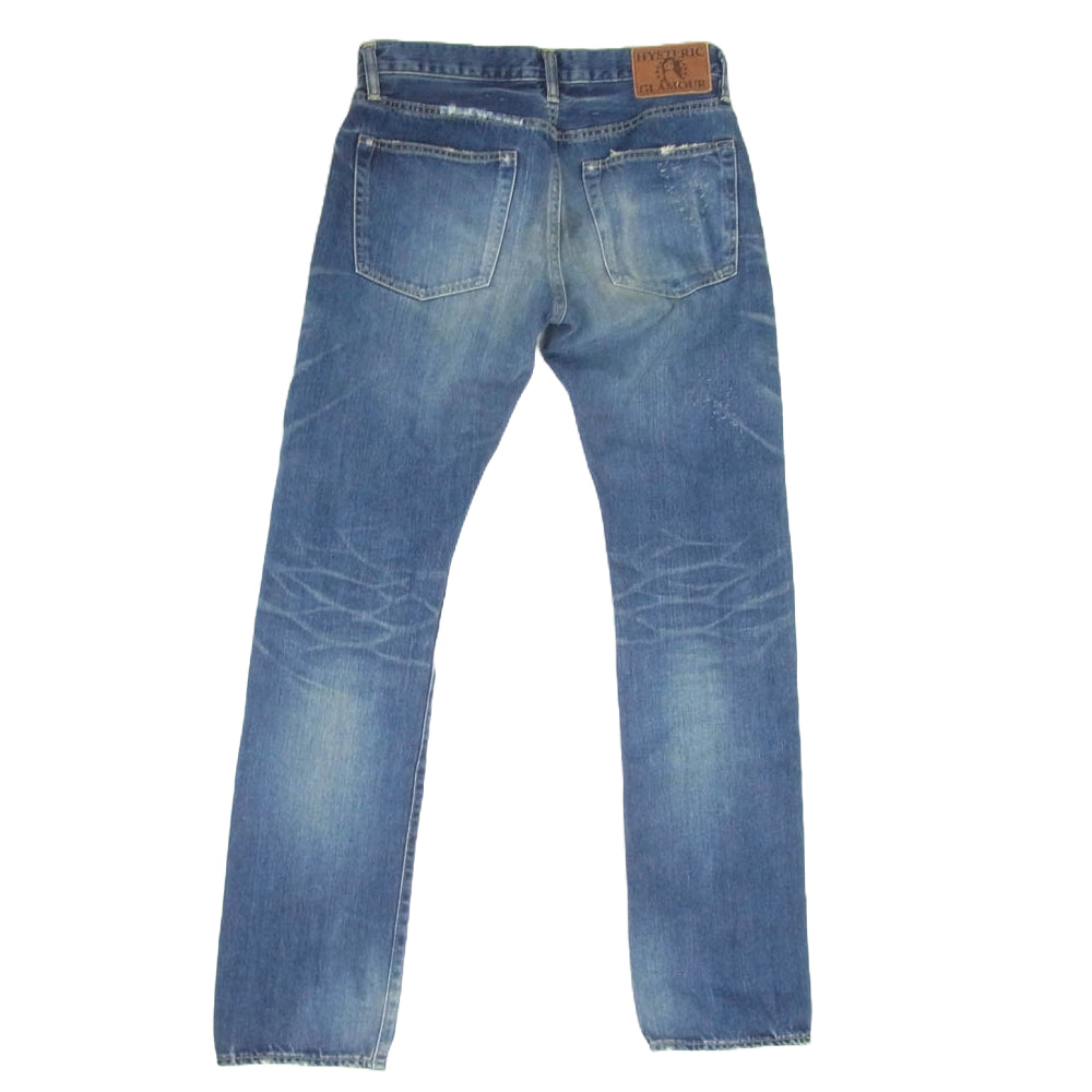 HYSTERIC GLAMOUR ヒステリックグラマー 0241AP09 CR加工 スタッズ デニムパンツ インディゴブルー系 30【中古】