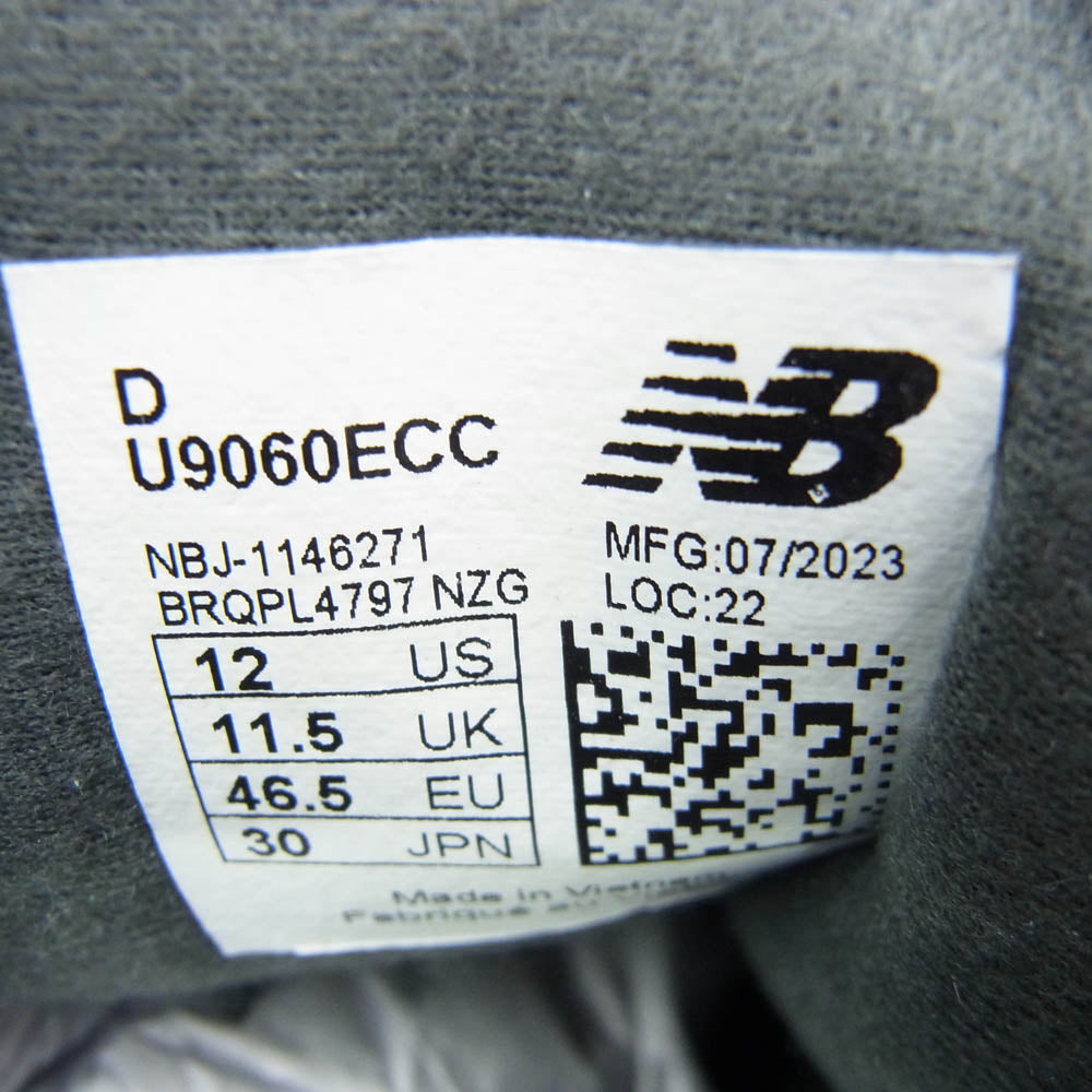 NEW BALANCE ニューバランス U9060ECC ローカット スニーカー グレー系 30cm【新古品】【未使用】【中古】