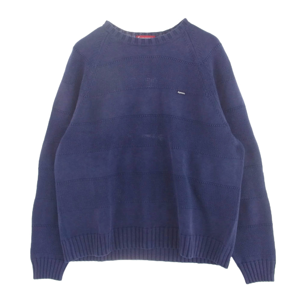 Supreme シュプリーム 23SS Small Box Stripe Sweater  スモール ボックス セーター ニット パープル系 L【中古】