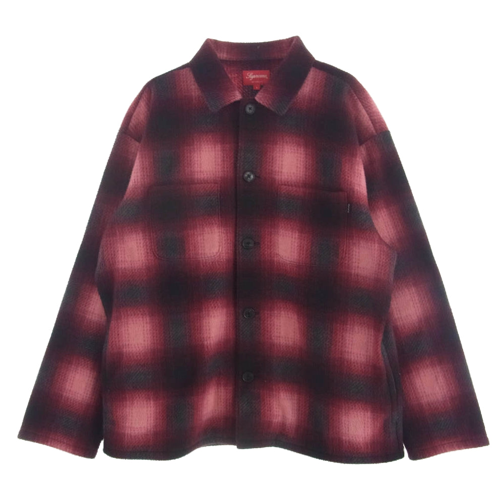 Supreme シュプリーム 20AW Shadow Plaid Fleece Shirt シャドウ プレイド フリース シャツ レッド系 L【中古】