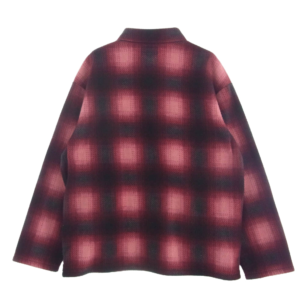 Supreme シュプリーム 20AW Shadow Plaid Fleece Shirt シャドウ プレイド フリース シャツ レッド系 L【中古】