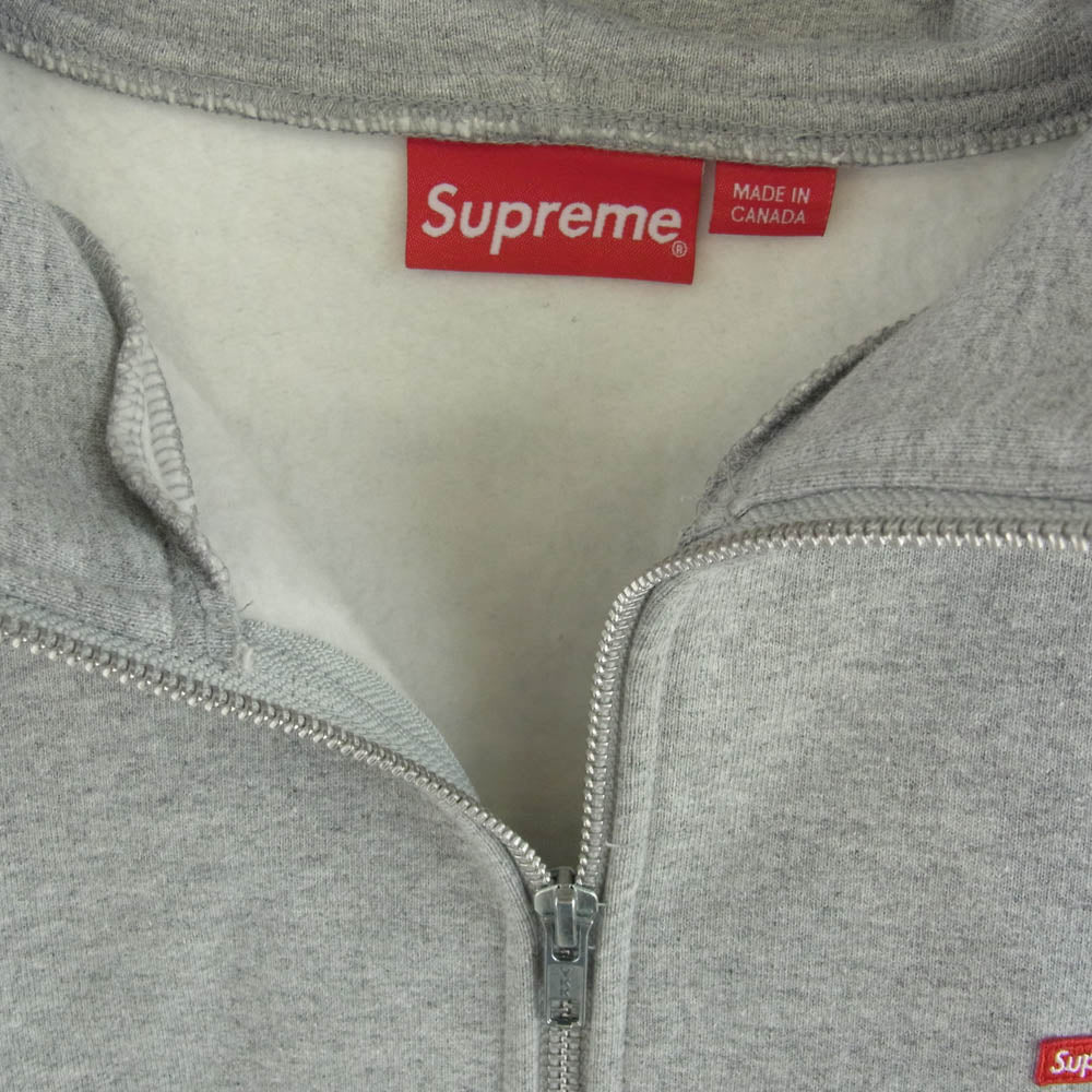 Supreme シュプリーム Small Box Facemask Zip Up Hooded Sweat スモール ボックス フェイス マスク ジップ アップ フーディー スウェット グレー系 M【中古】