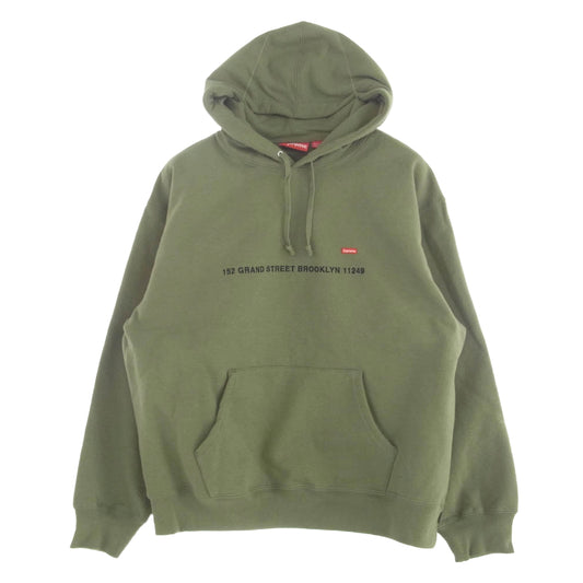 Supreme シュプリーム 23AW Shop Small Box Hooded Sweatshirt Brooklyn スモールボックス スウェット ブルックリン パーカー カーキ系 L【中古】