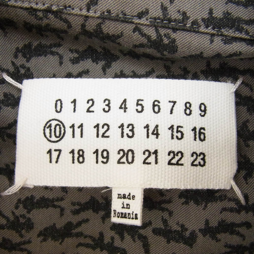 MAISON MARGIELA メゾンマルジェラ 16AW S50DL0292 10ライン 四つタグ レギュラーカラー 長袖 シャツ 総柄 グレー系 40【中古】
