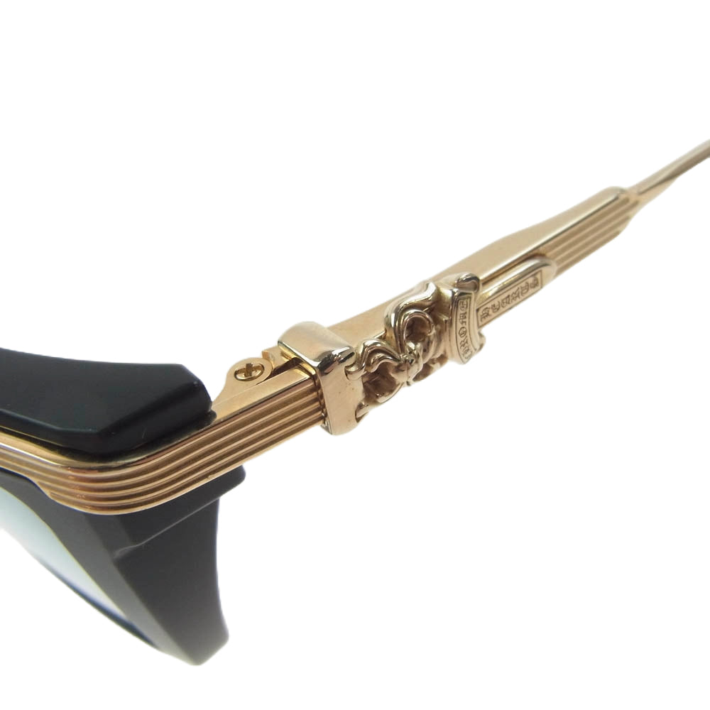 CHROME HEARTS クロムハーツ（原本無） TRYDIXAGAIN トライディクサゲイン サングラス アイウェア メガネ フレーム：ブラック系、ゴールド系 55□18-145【中古】