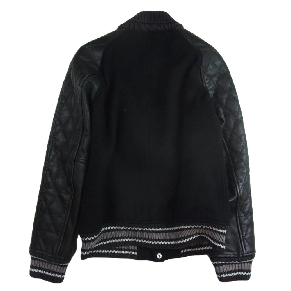 BEDWIN & THE HEARTBREAKERS ベドウィンアンドザハートブレイカーズ 12AW レザー スリーブ スタジアム ジャケット スタジャン ブラック系 2【中古】