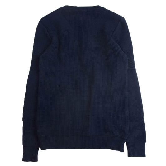 ADDICT CLOTHES アディクトクローズ パテッドワッフル コットン ニット ネイビー系 36【中古】