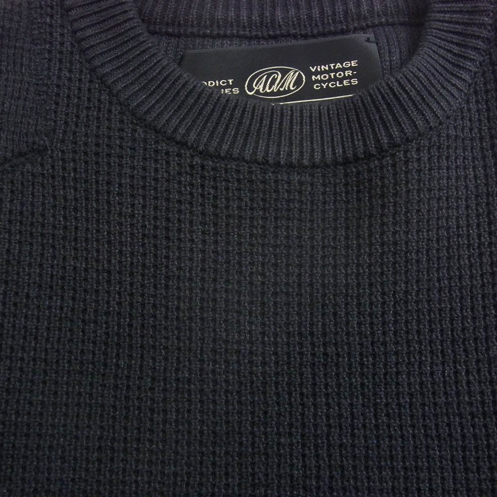 ADDICT CLOTHES アディクトクローズ パテッドワッフル コットン ニット ブラック系 36【中古】