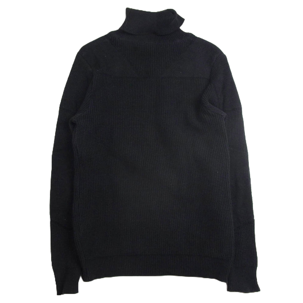 ADDICT CLOTHES アディクトクローズ ハイネック パテッドワッフル コットン ニット ブラック系 36【中古】