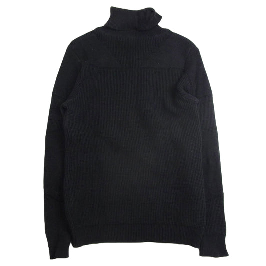 ADDICT CLOTHES アディクトクローズ ハイネック パテッドワッフル コットン ニット ブラック系 36【中古】