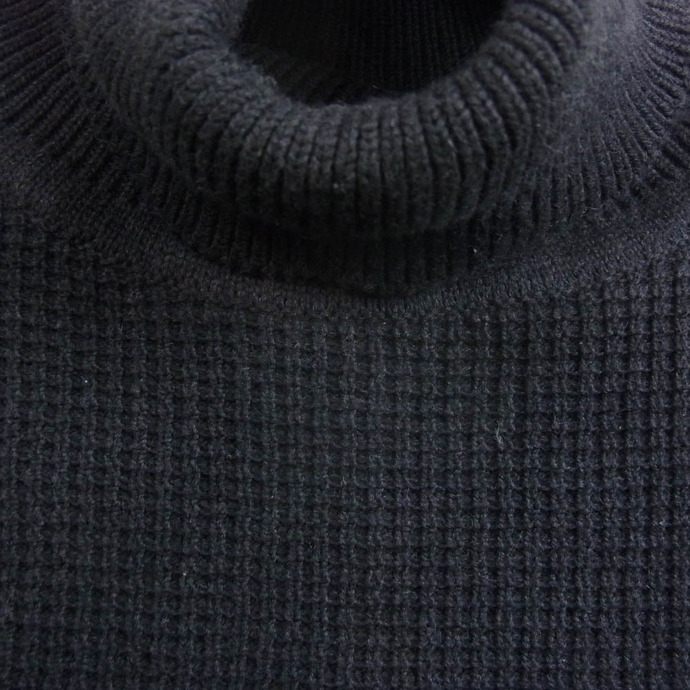 ADDICT CLOTHES アディクトクローズ ハイネック パテッドワッフル コットン ニット ブラック系 36【中古】