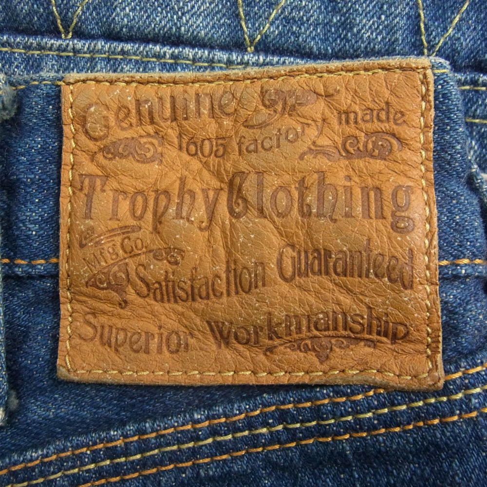 トロフィークロージング 1606H　 ダイヤモンドステッチ ダブルニー デニム パンツ インディゴブルー系 30【中古】