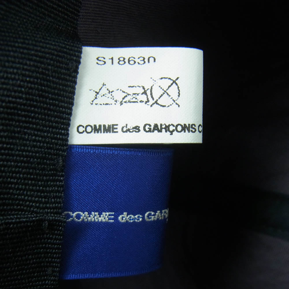 コムデギャルソンシャツ S18630 ポリ ウール ライン ハット 帽子 フランス製 ブラック系 L【中古】