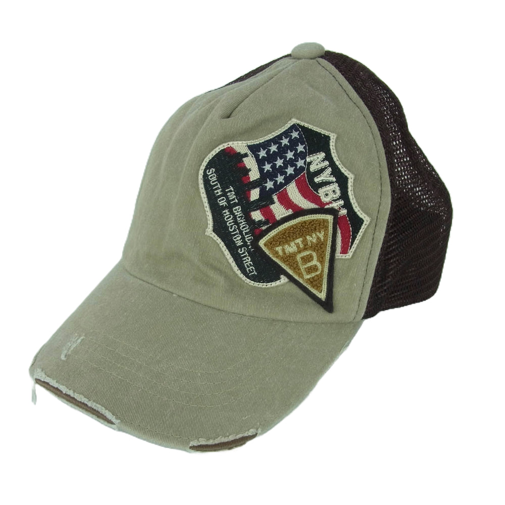 TMT ティーエムティー ワッペン メッシュ キャップ コットン ナイロン 日本製 グレー系 ブラウン系 F【中古】
