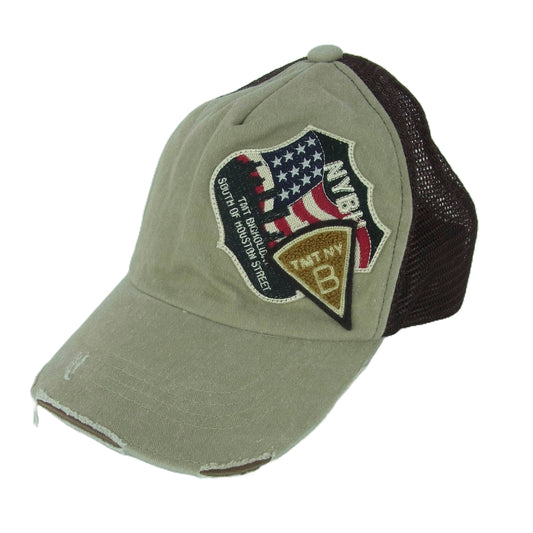 TMT ティーエムティー ワッペン メッシュ キャップ コットン ナイロン 日本製 グレー系 ブラウン系 F【中古】