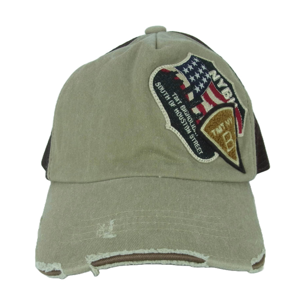TMT ティーエムティー ワッペン メッシュ キャップ コットン ナイロン 日本製 グレー系 ブラウン系 F【中古】