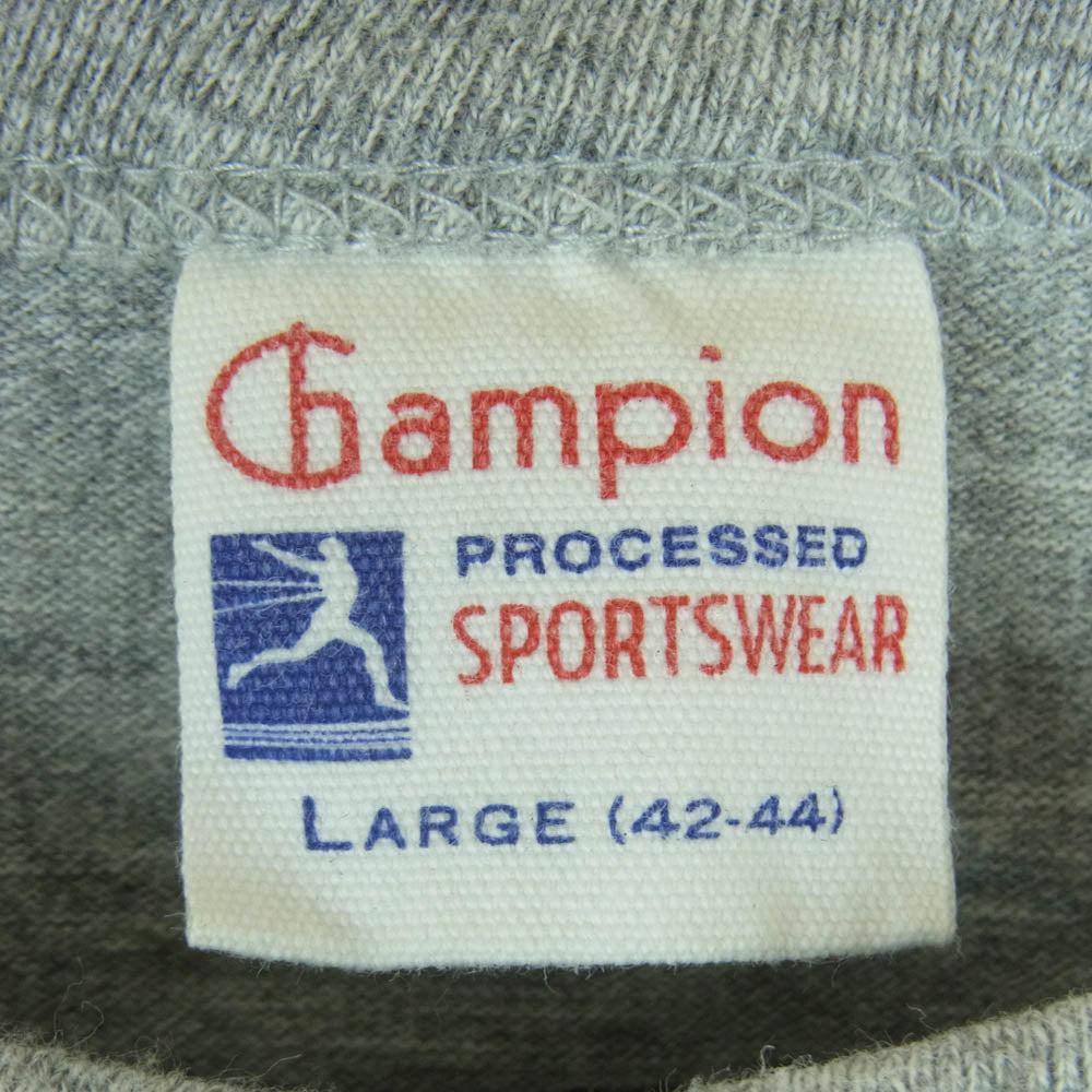 TMT ティーエムティー champion チャンピオン ランタグ 復刻 BIGHOLIDAY 半袖 Tシャツ 中国製 グレー系 L【中古】