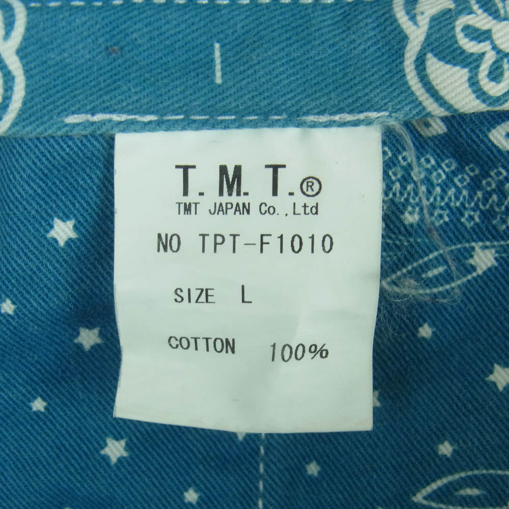 TMT ティーエムティー TPT-F1010 刺繍 コットン チノ パンツ 日本製 ベージュ系 L【中古】