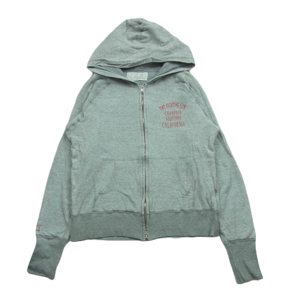 TMT ティーエムティー CHAMPION SHIP FIGHTING CLUB バック ロゴ ジップ パーカー コットン 日本製 グレー系 M【中古】