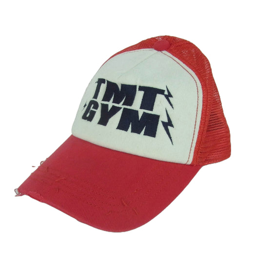 TMT ティーエムティー TMT GYM ロゴ メッシュ キャップ コットン 中国製 レッド系 ホワイト系 F【中古】