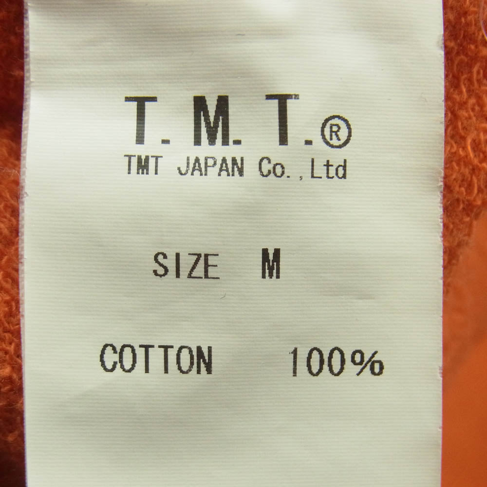 TMT ティーエムティー NEWYORK 1999 バック ロゴ スウェット パーカー コットン 日本製 オレンジ系 M【中古】
