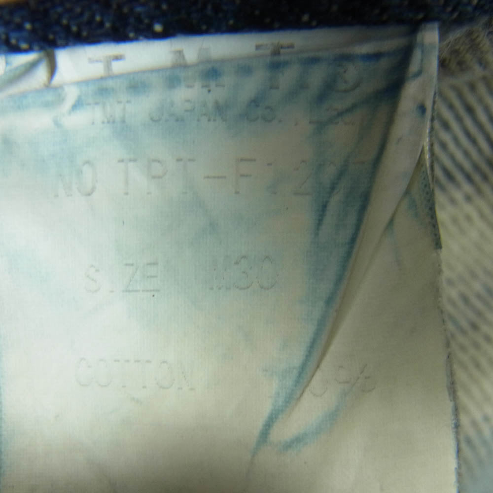 TMT ティーエムティー ボタンフライ セルビッチ ストレート デニム パンツ 日本製 インディゴブルー系 M 30【中古】