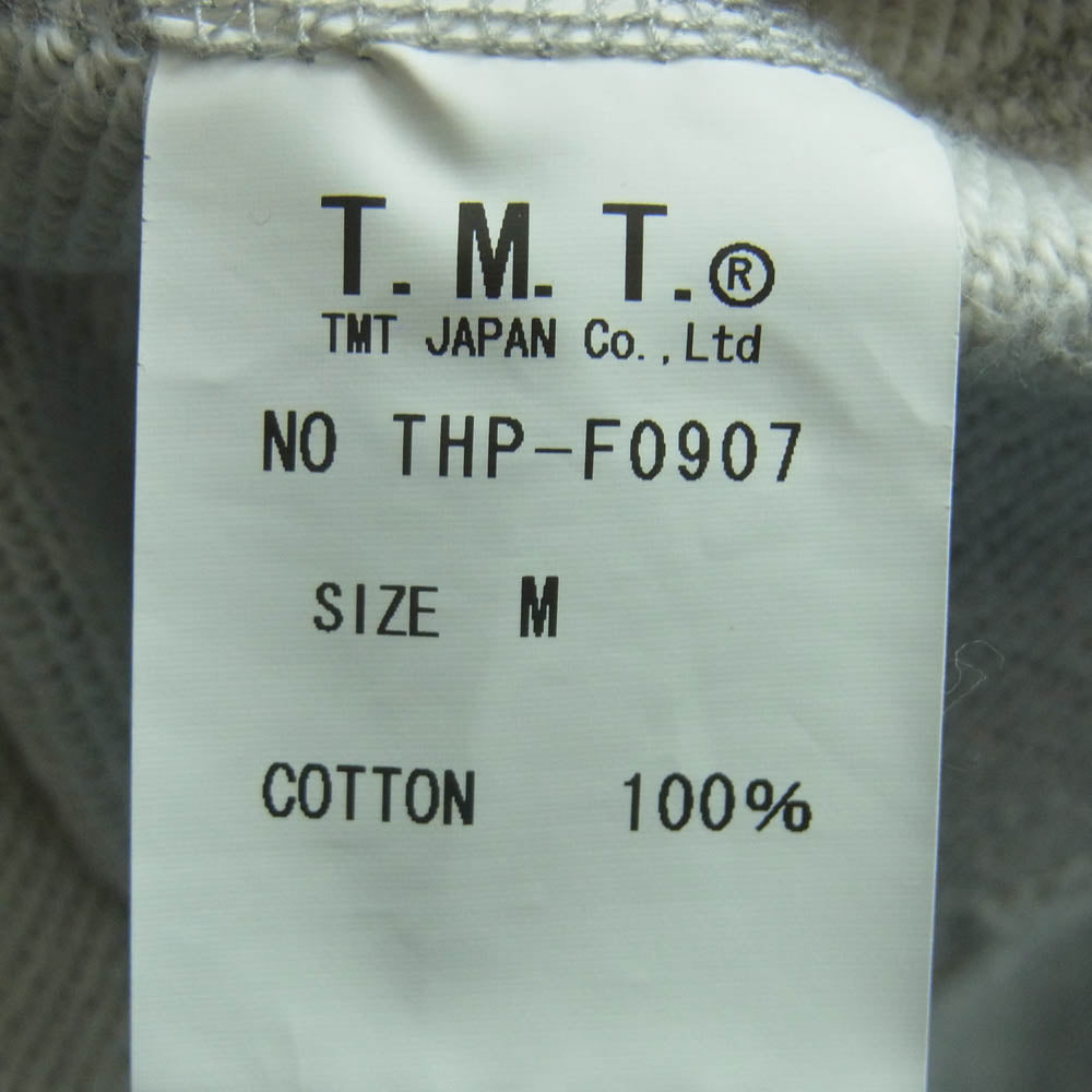 TMT ティーエムティー THP-F0907 BIGHOLIDAY ロゴ ワッペン ジップ パーカー コットン 日本製 グレー系 M【中古】