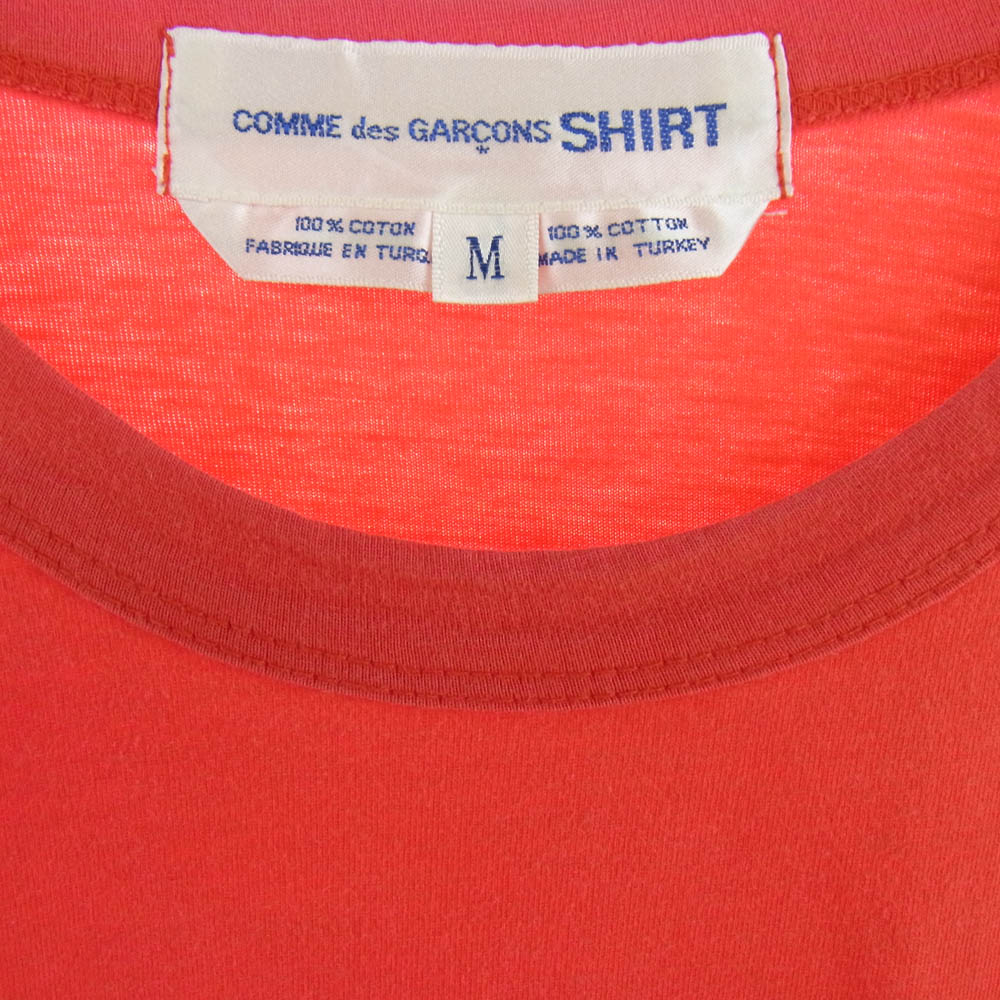 コムデギャルソンシャツ D-TK9210 クルーネック ロングスリーブ カットソー 長袖 Tシャツ レッド系 M【中古】