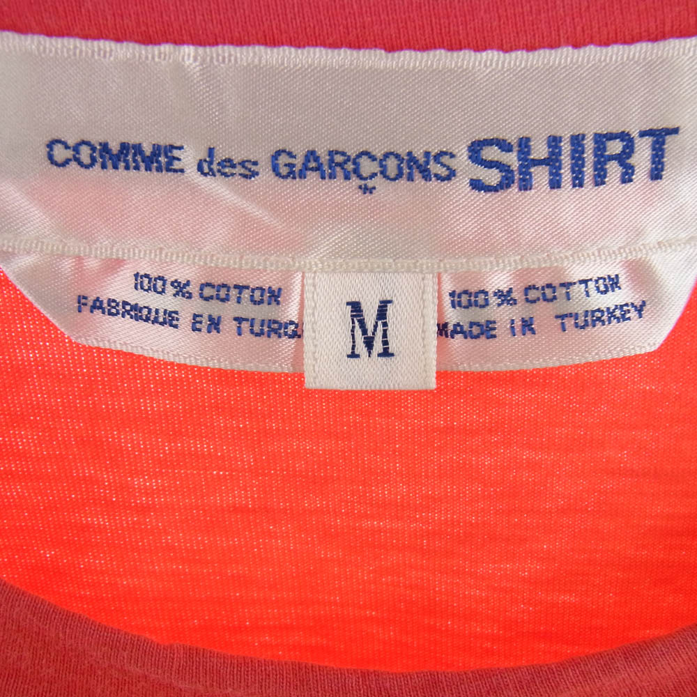 コムデギャルソンシャツ D-TK9210 クルーネック ロングスリーブ カットソー 長袖 Tシャツ レッド系 M【中古】