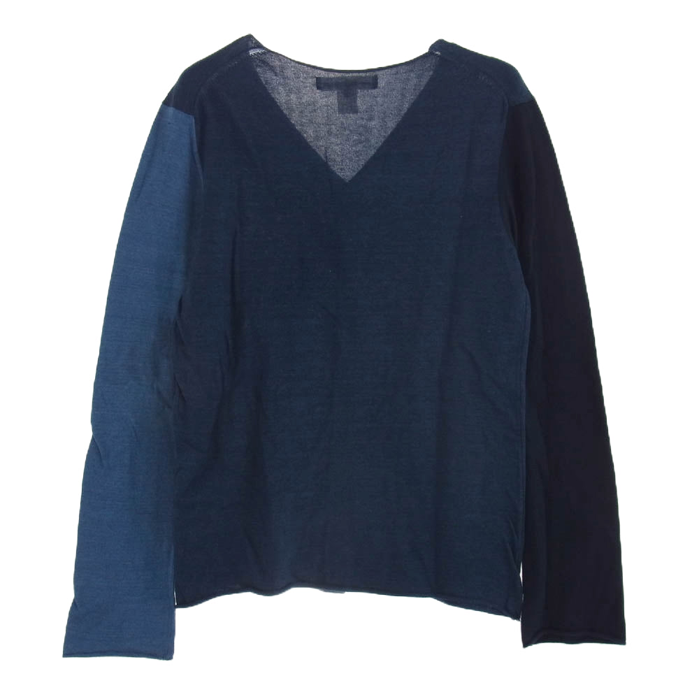 コムデギャルソンシャツ S24517 スリーブ カラー 切替 コットン カーディガン ブルー系 ダークネイビー系 S【中古】