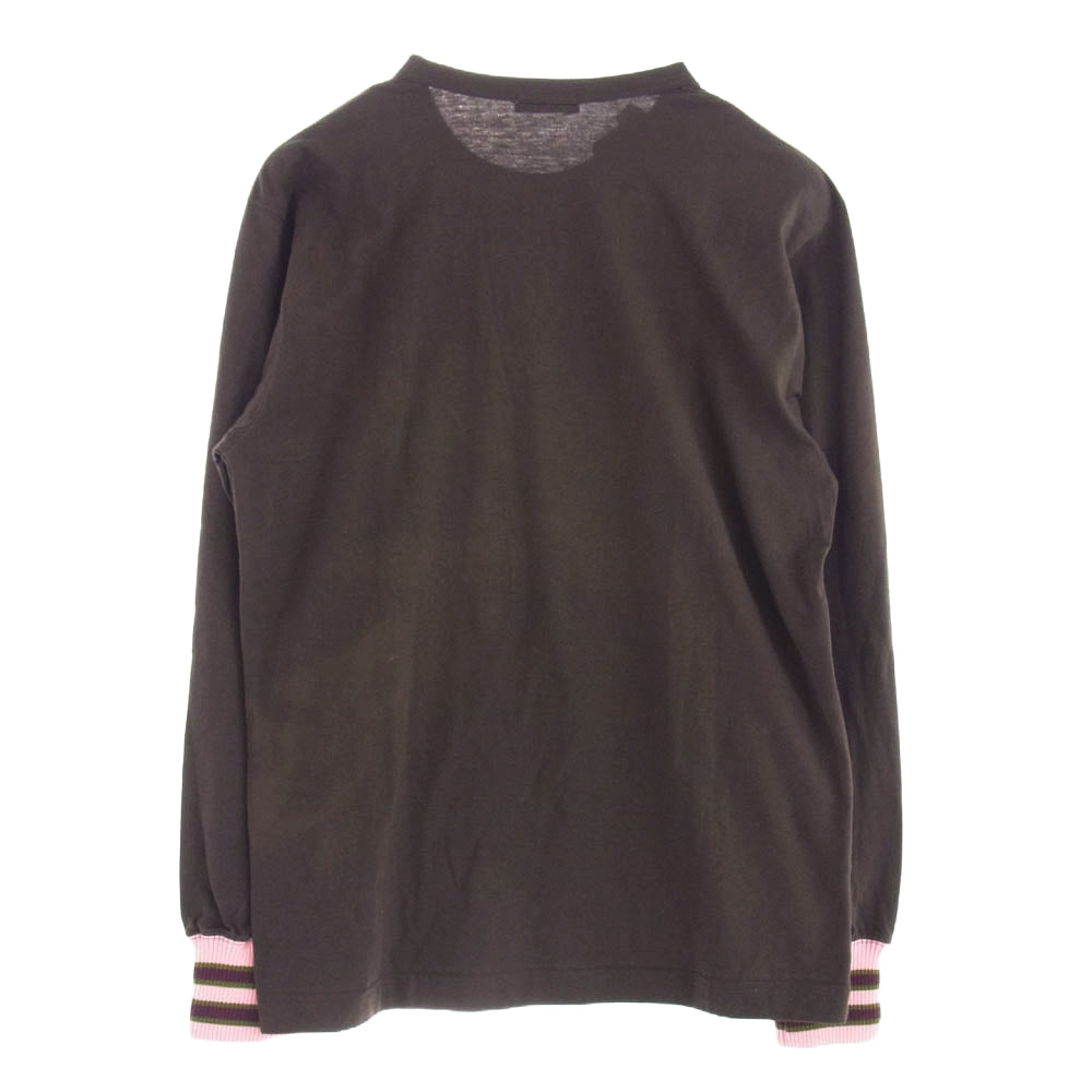 COMME des GARCONS HOMME PLUS コムデギャルソンオムプリュス AD2004 PN-T017 カラー切替 フリル カットソー 長袖 ブラウン系【中古】