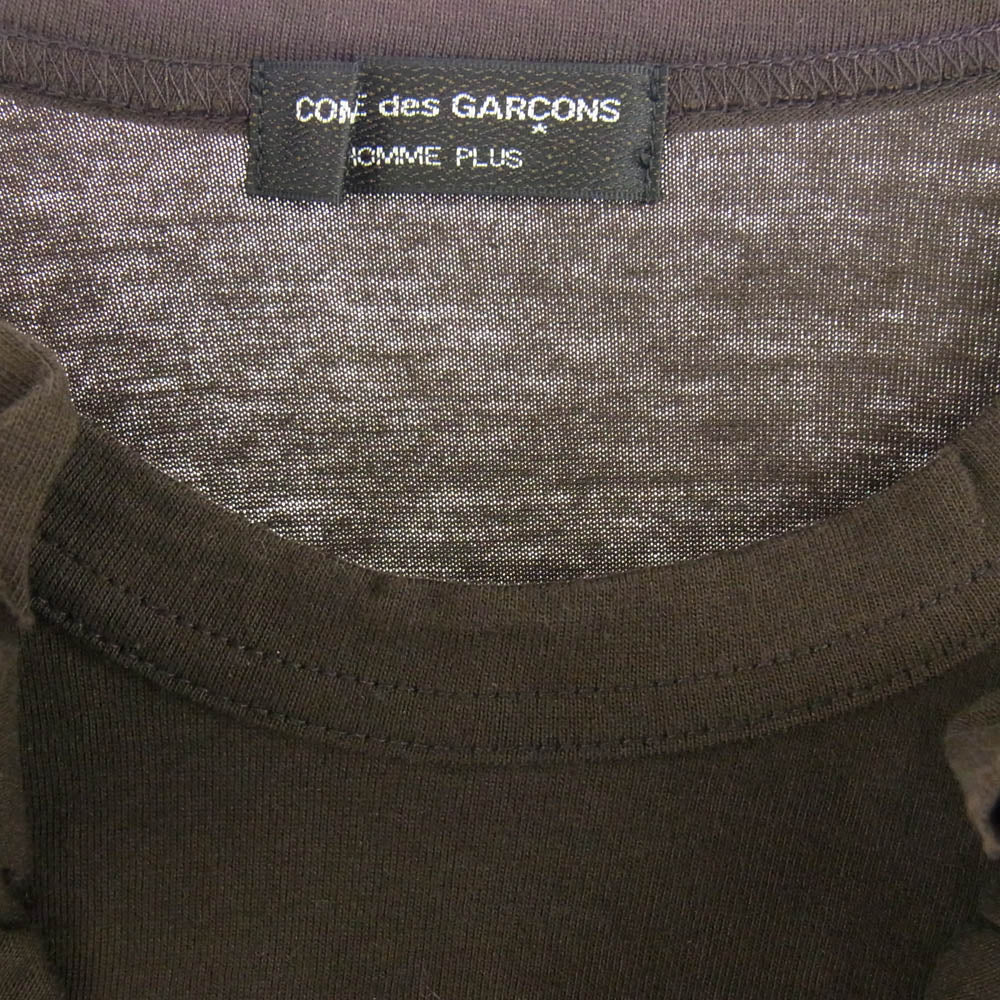 COMME des GARCONS HOMME PLUS コムデギャルソンオムプリュス AD2004 PN-T017 カラー切替 フリル カットソー 長袖 ブラウン系【中古】