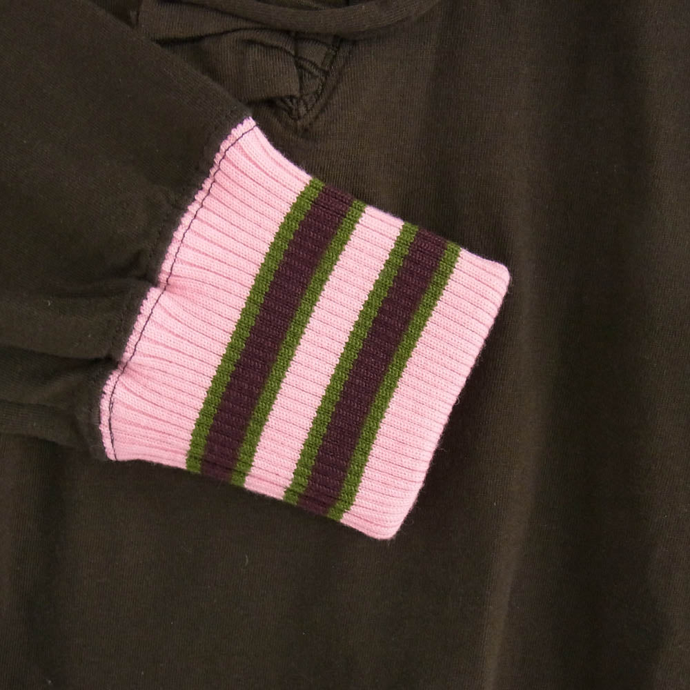 COMME des GARCONS HOMME PLUS コムデギャルソンオムプリュス AD2004 PN-T017 カラー切替 フリル カットソー 長袖 ブラウン系【中古】