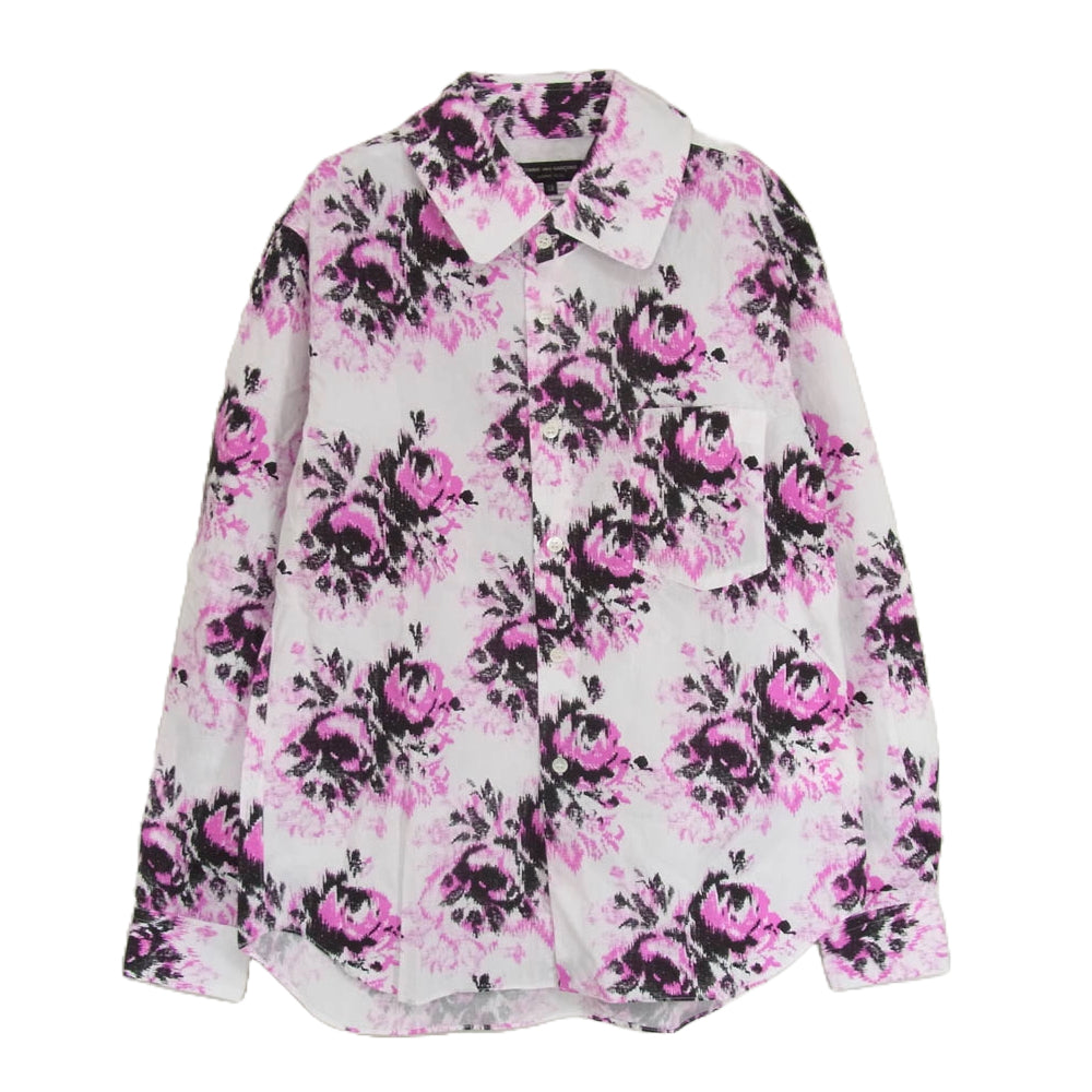COMME des GARCONS HOMME PLUS コムデギャルソンオムプリュス AD2012 PJ-B035 フラワー ドット 総柄 シャツ 長袖 ピンク系 XS【中古】