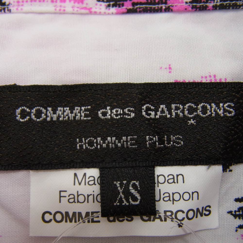 COMME des GARCONS HOMME PLUS コムデギャルソンオムプリュス AD2012 PJ-B035 フラワー ドット 総柄 シャツ 長袖 ピンク系 XS【中古】