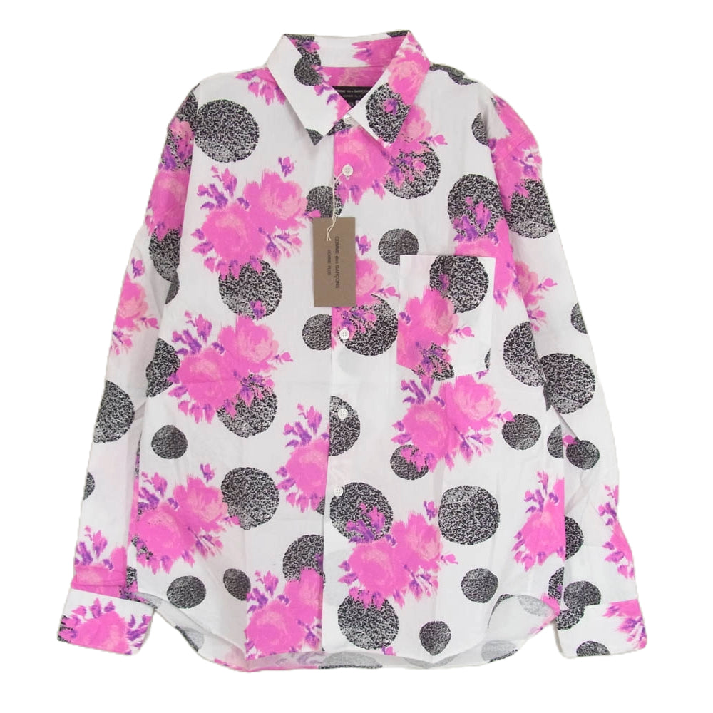 COMME des GARCONS HOMME PLUS コムデギャルソンオムプリュス AD2012 PJ-B036 フラワー 総柄 シャツ 長袖 ピンク系 XS【中古】
