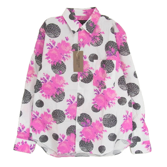 COMME des GARCONS HOMME PLUS コムデギャルソンオムプリュス AD2012 PJ-B036 フラワー 総柄 シャツ 長袖 ピンク系 XS【中古】