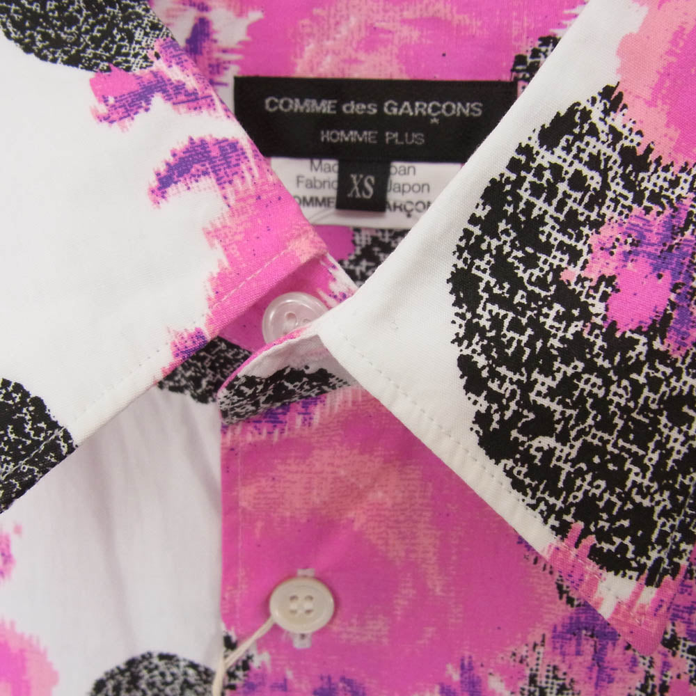 COMME des GARCONS HOMME PLUS コムデギャルソンオムプリュス AD2012 PJ-B036 フラワー 総柄 シャツ 長袖 ピンク系 XS【中古】